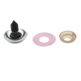 Maxbell 10pcs Plastic Safety Toy Eyes + Glitter Nonwovens + Washer 18mm Pink