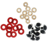Maxbell 10pcs Plastic Safety Toy Eyes + Glitter Nonwovens + Washer 18mm Red