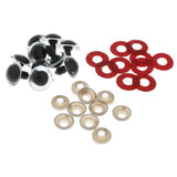Maxbell 10pcs Plastic Safety Toy Eyes + Glitter Nonwovens + Washer 18mm Red