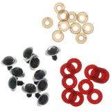 Maxbell 10pcs Plastic Safety Toy Eyes + Glitter Nonwovens + Washer 18mm Red