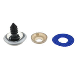 Maxbell 10pcs Plastic Safety Toy Eyes + Glitter Nonwovens + Washer 18mm Dark Blue