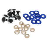 Maxbell 10pcs Plastic Safety Toy Eyes + Glitter Nonwovens + Washer 18mm Dark Blue