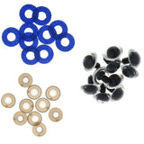 Maxbell 10pcs Plastic Safety Toy Eyes + Glitter Nonwovens + Washer 18mm Dark Blue