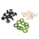 Maxbell 10pcs Plastic Safety Toy Eyes + Glitter Nonwovens + Washer 18mm Light Green