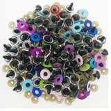 Maxbell 10pcs Plastic Safety Toy Eyes + Glitter Nonwovens + Washer 20mm Blue