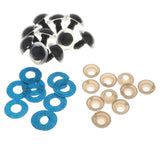 Maxbell 10pcs Plastic Safety Toy Eyes + Glitter Nonwovens + Washer 20mm Blue