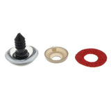 Maxbell 10pcs Plastic Safety Toy Eyes + Glitter Nonwovens + Washer 20mm Red