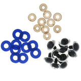 Maxbell 10pcs Plastic Safety Toy Eyes + Glitter Nonwovens + Washer 20mm Dark Blue
