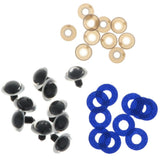 Maxbell 10pcs Plastic Safety Toy Eyes + Glitter Nonwovens + Washer 20mm Dark Blue