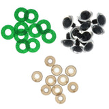 Maxbell 10pcs Plastic Safety Toy Eyes + Glitter Nonwovens + Washer 20mm Green