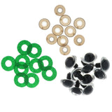 Maxbell 10pcs Plastic Safety Toy Eyes + Glitter Nonwovens + Washer 20mm Green