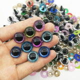 Maxbell 10pcs Plastic Safety Toy Eyes + Glitter Nonwovens + Washer 24mm Blue