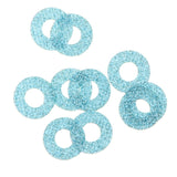 Maxbell 10pcs Plastic Safety Toy Eyes + Glitter Nonwovens + Washer 24mm Light Blue