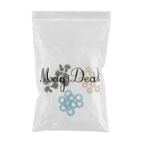 Maxbell 10pcs Plastic Safety Toy Eyes + Glitter Nonwovens + Washer 24mm Light Blue