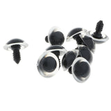 Maxbell 10pcs Plastic Safety Toy Eyes + Glitter Nonwovens + Washer 24mm Light Blue