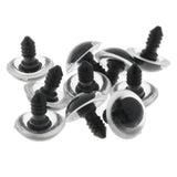 Maxbell 10pcs Plastic Safety Toy Eyes + Glitter Nonwovens + Washer 24mm Light Blue