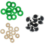 Maxbell 10pcs Plastic Safety Toy Eyes + Glitter Nonwovens + Washer 24mm Green