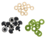 Maxbell 10pcs Plastic Safety Toy Eyes + Glitter Nonwovens + Washer 24mm Light Green