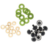 Maxbell 10pcs Plastic Safety Toy Eyes + Glitter Nonwovens + Washer 24mm Light Green