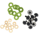 Maxbell 10pcs Plastic Safety Toy Eyes + Glitter Nonwovens + Washer 24mm Light Green