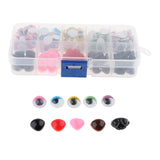 Maxbell 150pcs Plastic Self-adhesive Wiggle Googly Eyes & 75pcs Nose for Dolls DIY A