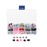 Maxbell 150pcs Plastic Self-adhesive Wiggle Googly Eyes & 75pcs Nose for Dolls DIY A