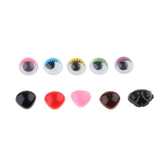 Maxbell 150pcs Plastic Self-adhesive Wiggle Googly Eyes & 75pcs Nose for Dolls DIY A