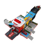 Maxbell Funny Electronic Flash Light Fire Truck Transforming Parking Lot Diecast Vehices Children Intelligence Toy Birthday Gift