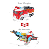 Maxbell Funny Electronic Flash Light Fire Truck Transforming Parking Lot Diecast Vehices Children Intelligence Toy Birthday Gift