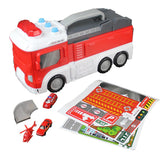 Maxbell Funny Electronic Flash Light Fire Truck Transforming Parking Lot Diecast Vehices Children Intelligence Toy Birthday Gift