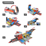 Maxbell Funny Electronic Flash Light Fire Truck Transforming Parking Lot Diecast Vehices Children Intelligence Toy Birthday Gift