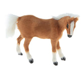 Maxbell Simulation Faux Fur Animal Model Toy Figures Home Decor Light Brown Horse