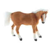 Maxbell Simulation Faux Fur Animal Model Toy Figures Home Decor Light Brown Horse