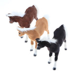 Maxbell Simulation Faux Fur Animal Model Toy Figures Home Decor Light Brown Horse