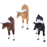 Maxbell Simulation Faux Fur Animal Model Toy Figures Home Decor Light Brown Horse