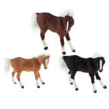 Maxbell Simulation Faux Fur Animal Model Toy Figures Home Decor Light Brown Horse