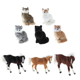 Maxbell Simulation Faux Fur Animal Model Toy Figures Home Decor Light Brown Horse