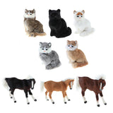 Maxbell Simulation Faux Fur Animal Model Toy Figures Home Decor Light Brown Horse