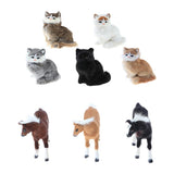 Maxbell Simulation Faux Fur Animal Model Toy Figures Home Decor Light Brown Horse