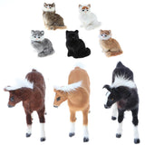Maxbell Simulation Faux Fur Animal Model Toy Figures Home Decor Light Brown Horse
