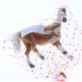 Maxbell Simulation Faux Fur Animal Model Toy Figures Home Decor Light Brown Horse