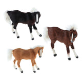 Maxbell Simulation Faux Fur Animal Model Toy Figures Home Decor Light Brown Horse