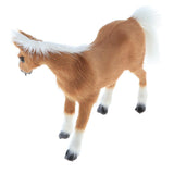 Maxbell Simulation Faux Fur Animal Model Toy Figures Home Decor Light Brown Horse