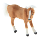 Maxbell Simulation Faux Fur Animal Model Toy Figures Home Decor Light Brown Horse