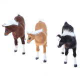 Maxbell Simulation Faux Fur Animal Model Toy Figures Home Decor Light Brown Horse
