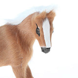 Maxbell Simulation Faux Fur Animal Model Toy Figures Home Decor Light Brown Horse