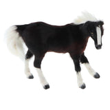 Maxbell Simulation Faux Fur Animal Model Toy Figures Home Decor Black Horse