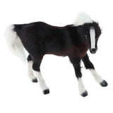 Maxbell Simulation Faux Fur Animal Model Toy Figures Home Decor Black Horse