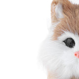 Maxbell Simulation Faux Fur Animal Model Toy Figures Home Decor Light Brown Cat