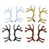 Maxbell Simulation Deer Horns Antlers Costume Accessory for DIY Hair Headband White
